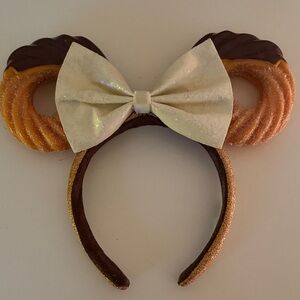 Disney churro Ears Headband with Cream Bow
